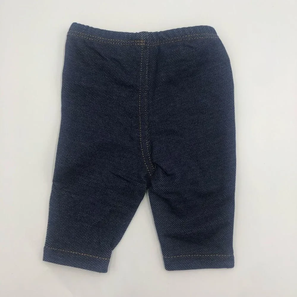 New Carter’s Coral Butterfly Bodysuit & Navy‎ Denim Pants For Newborn Girl